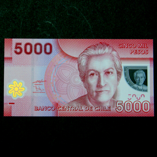 CHILE-ĥ-GABRIELA MISTRAL(긮 ̽Ʈ-)-POLYMER PLASTIC PAPER-5.000 PESOS-2009