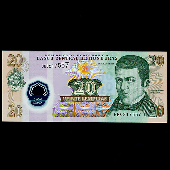 HONDURAS-µζ-P95-DIONISIO DE HERRERA PRIMER(Ͻÿ  췹-ġ)-POLYMER PLASTIC PAPER-20 LEMPIRAS-2008