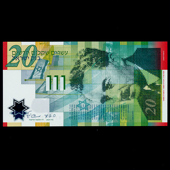 ISRAEL-̽-P64-MOSHE SHARETT( Ʈ-̽ Ѹ)-POLYMER PLASTIC PAPER-20 NEW SHEQALIM-2008