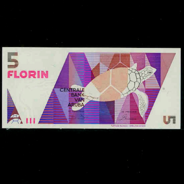 ARUBA-Ʒ-SEA TURTLE(ٴٰź)-5 FLORIN-1990