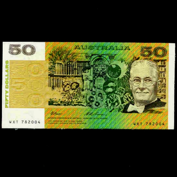 AUSTRALIA-����Ʈ���ϸ���-LORD HOWARD WALKER FLOREY(�Ͽ��� ���� �÷θ� ����-��������),IAN CLUNIES-ROSS(�̾� Ŭ��Ͻ� �ν�-������)-NO.WXT782004-50 DOLLARS-1994��