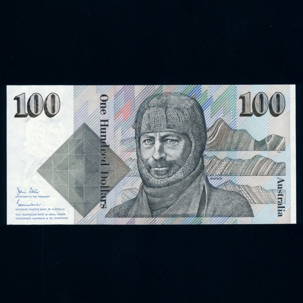 AUSTRALIA-Ʈϸ-SIR DOUGLAS MAWSON(۶ -),J.TEBBUTT(  Ʈ-õ)-NO.ZAN066619--100 DOLLARS-1984