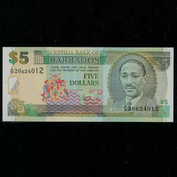 BARBADOS-ٺ̵-SIR FRANK WORRELL(ũ -ǿ)-5 DOLLARS-1999