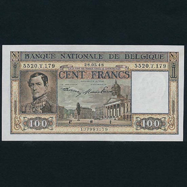 BELGIUM-⿡-LEOPOLD 1( 1-)-100 FRANCS-1948