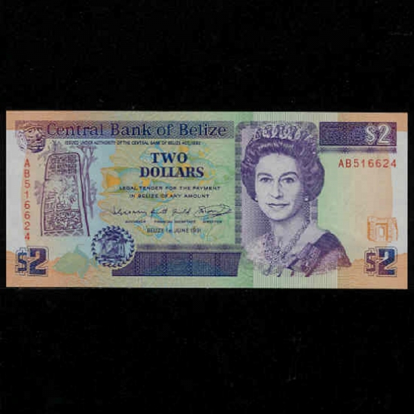 BELIZE--QUEEN ELIZABETH 2-2 DOLLARS-1991