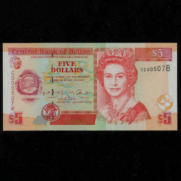 BELIZE--QUEEN ELIZABETH 2-5 DOLLARS-2002