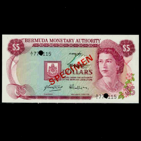 BERMUDA-´-QUEEN ELIZABETH 2-SPECIMEN(߾ )-5 DOLLARS-1978