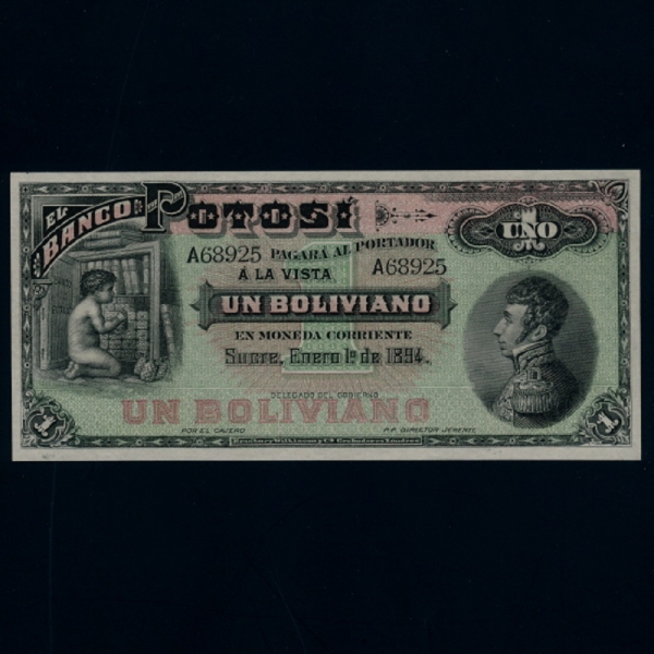 BOLIVIA--GENERAL A.NARINO(Ͽ -ġ)-1 BOLIVIANO-1894