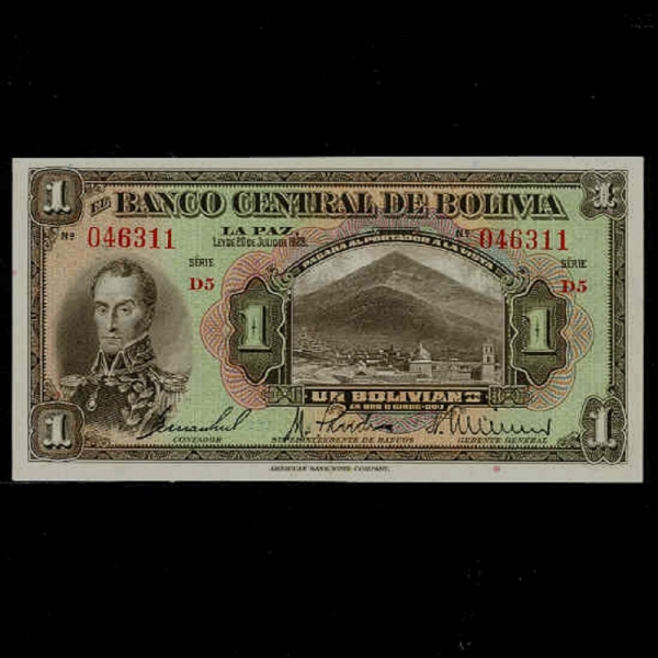 BOLIVIA--S.BOLIVAR(ø ٸ-)-1 BOLIVIANO-1928