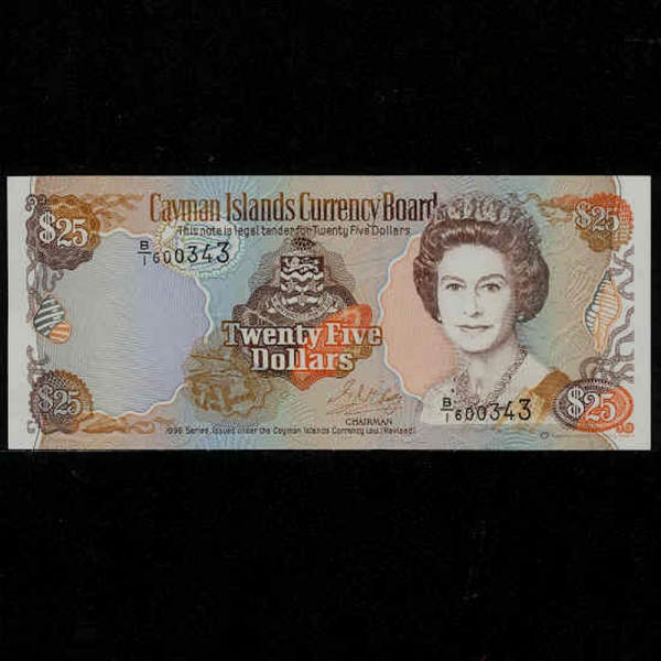 CAYMAN ISLANDS-̸-QUEEN ELIZABETH 2-25 DOLLARS-1996