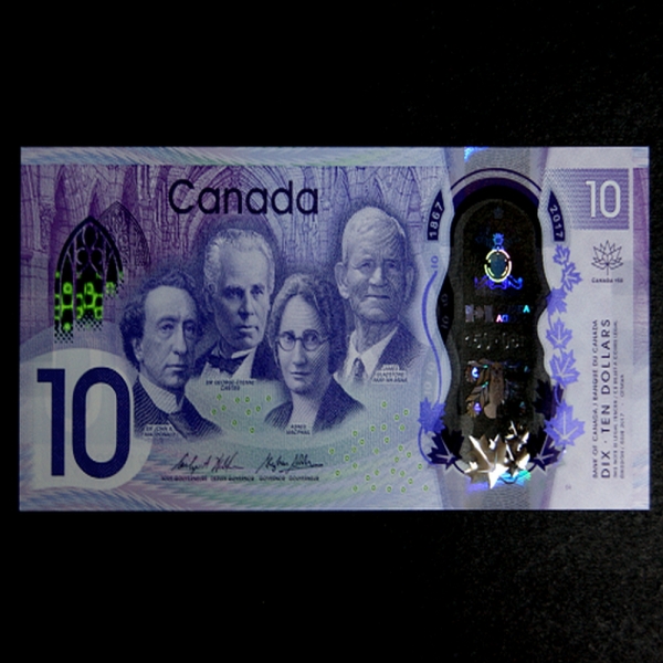 CANADA-ĳ-SIR JOHN A.MACDONARALD( Ƶε-Ѹ)-POLYMER PLASTIC PAPER-10 DOLLARS-2017