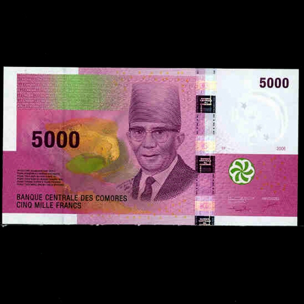 COMOROS-ڸ-PRES.DJOHR()-5.000 FRANCS-2006