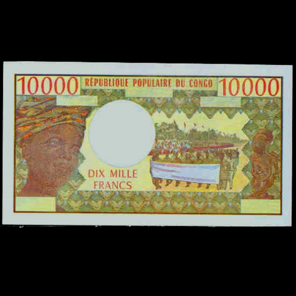CONGO REPUBLIC-ȭ-P5c-DEMOCRACY( ȸ)-ü-10.000 FRANCS-1974