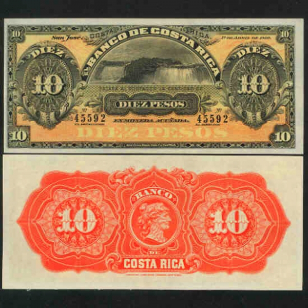 COSTA RICA-ڽŸī-S164r-NIAGARA FALLS(̾ư)-10 PESOS-1899