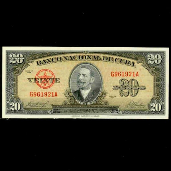 CUBA--P80-ANTONIO MACEO(Ͽ  ׶ҷ- ɰ)-20 PESOS-1958