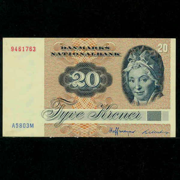 DENMARK-ũ-P49b-PAULINE TUTEIN BY JENS JUEL( 꿤-ũ ȭ)-20 KRONER-1980