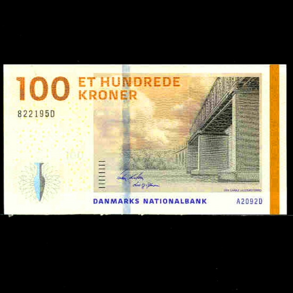 DENMARK-ũ-P66a-LITTLE BELT BRIDGE(ũ  Ʈ   Ʈ   ٸ)-100 KRONER-2009
