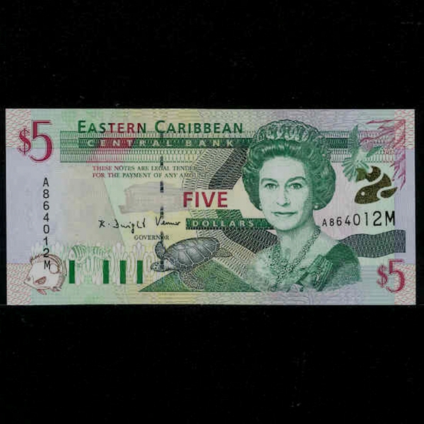 EAST CARIBBEAN STATES-ī-P37m-QUEEN ELIZABETH 2-5 DOLLAR-2000