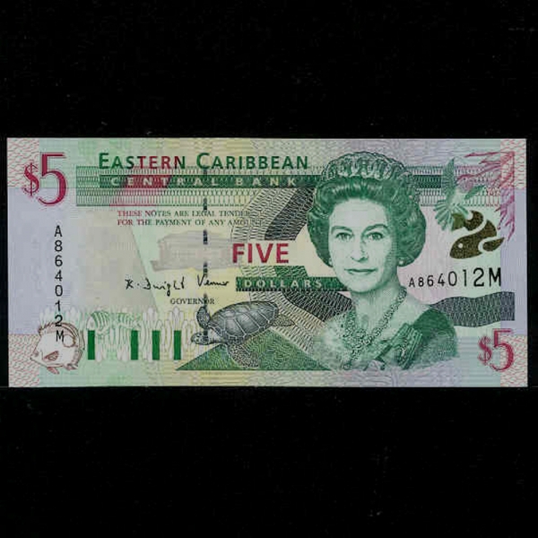 EAST CARIBBEAN STATES-ī-P37m-QUEEN ELIZABETH 2-5 DOLLAR-2000