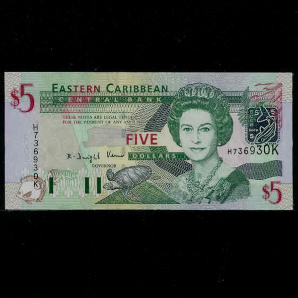 EAST CARIBBEAN STATES-ī-P42k-QUEEN ELIZABETH 2-5 DOLLAR-2003