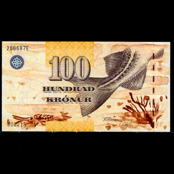 FAEROE ISLANDS-ķο-P25-CODFISH(뼭 뱸)-100 KRONUR-2002