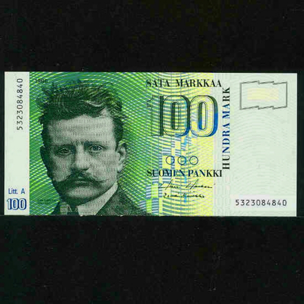 FINLAND-ɶ-P115-JEAN SIBELIUS( ú콺-ɶ ۰)-100 PANKKI-1986