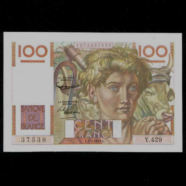 FRANCE--P128d-FARMER()-100 FRANCS-1952.2.7