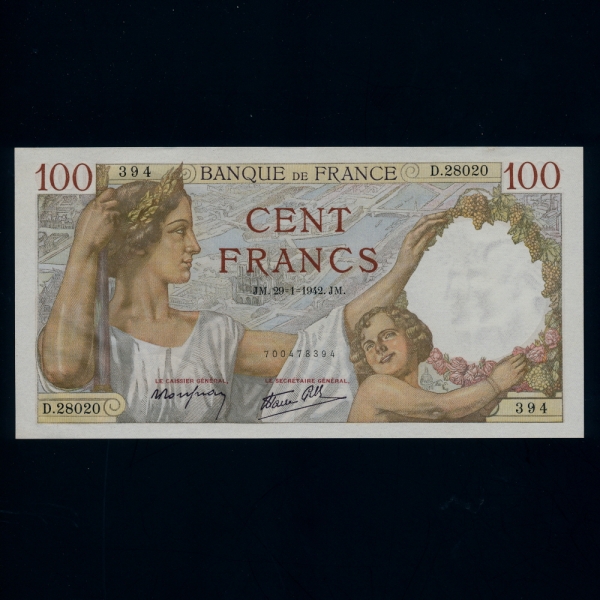 FRANCE--P94-DUC DE SULLY(ġ)-100 FRANCS-1941