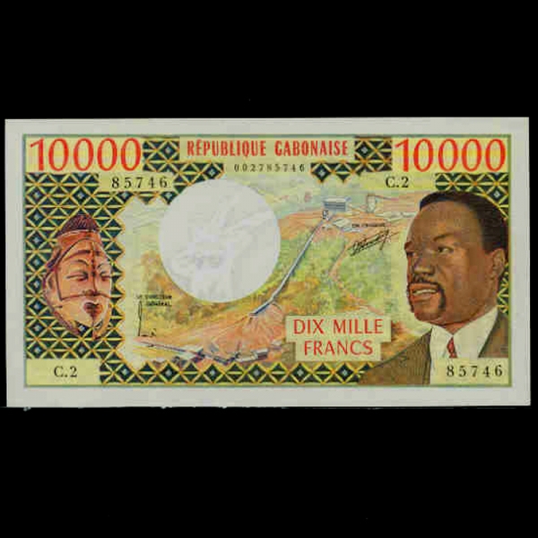 GABON-- P5a-O.BONGO()-10.000 FRANCS-1974