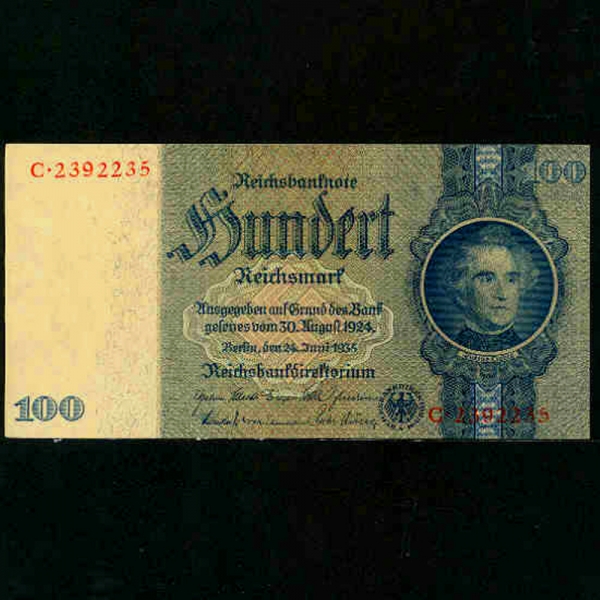 GERMANY-DEMOCRATIC REP-- P181-WERNER VON SIEMENS(Ʈ   ེ- ߸)-100MARK-1929