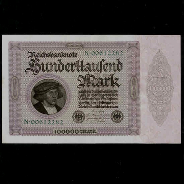 GERMANY--P83a-MERCHANT GISZE(ѽ Ȧ ׸)-100.000 MARK-1923