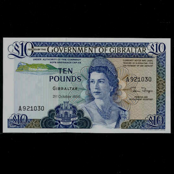 GIBRALTAR--P22b-QUEEN ELIZABETH 2-10 POUNDS-1986