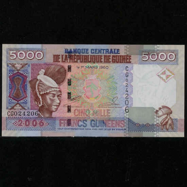 GUINEA--P41-DAM-5.000 FRANCS-2006