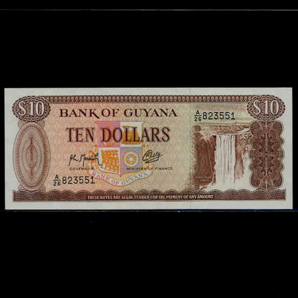 GUYANA-̾ƴ-P23f-ARMS.KAIETEUR FALLS-10 DOLLARS-1992