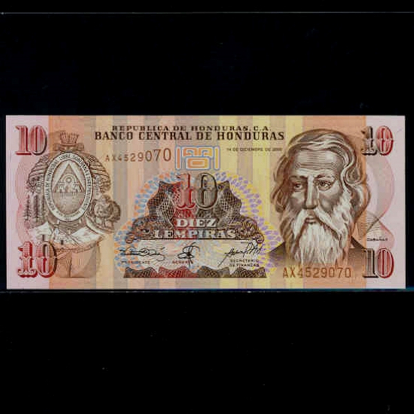 HONDURAS-µζ-P82d-CABANAS-10 LEMPIRAS-2000