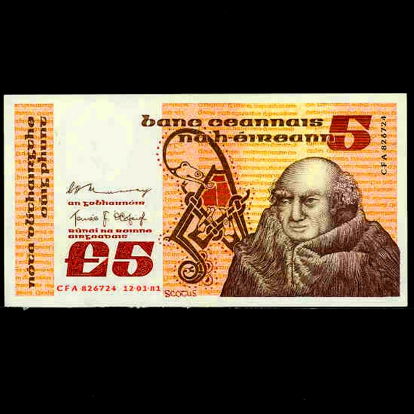 IRELAND-���Ϸ���-P71c-JOHN SCOTUS ERIUGENA-5 POUNDS-1981�� 