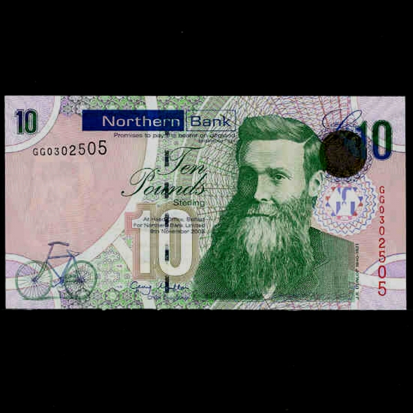 IRELAND-ϾϷ-P210a-J.B.DUNLOP-10 POUNDS-2008