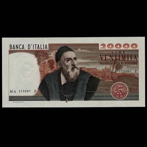 ITALIA-Ż-P104-A.TITIAN(ƼġƳ-׻ ȭ)-20.000 LIRE-1975