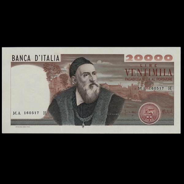 ITALIA-Ż-P104-A.TITIAN(ƼġƳ-׻ ȭ)-NO.160517-20.000 LIRE-1975