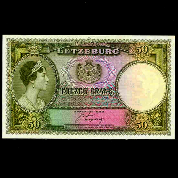 LUXEMBOURG-θũ-P45-GRAND DUCHESS CHARLOTTE()-50 FRANCS-1944