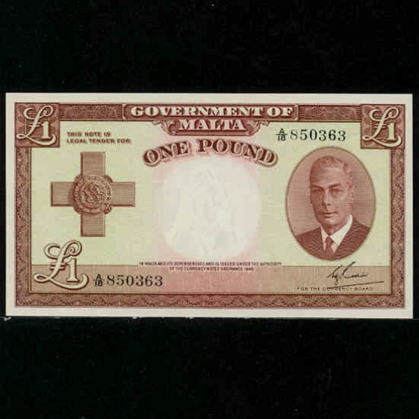 MALTA-Ÿ-P22-KING GEORGE 6( 6 )-1 POUND-1951