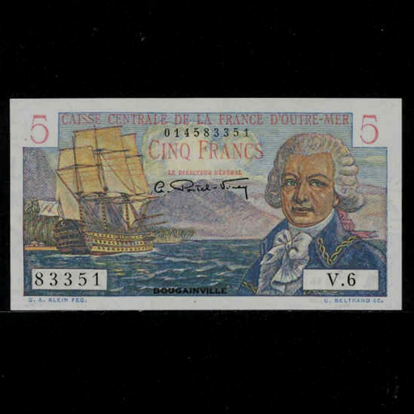 MARTINIQUE-Ƽũ-P27-BOUGAINVILLE(̽    պ-Ž谡)-5 FRANCS-1947