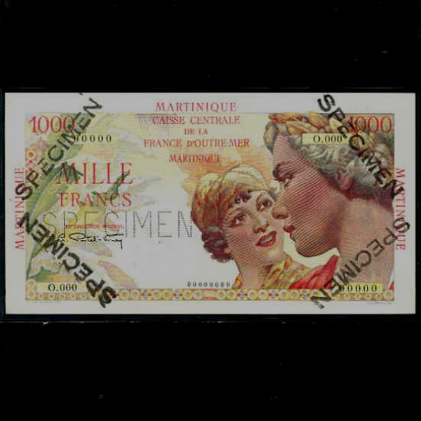 MARTINIQUE-Ƽũ-P33-TWO WOMEN-SPECIMEN-1.000 FRANCS-1947