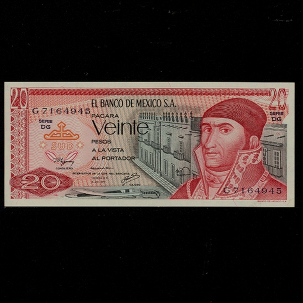 MEXICO-߽-P64d-J.MORELOS Y PAVON(ȣ   ν- )-20 PESOS-1977