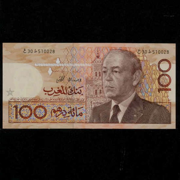 MOROCCO--P65a-KING HASSEN 2(ϻ 2 )-100 DIRHAMS-1987