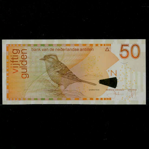 NETHERLANDS ANTILLES-״ ƿ-P30d-RUFOUS-COLLARED SPARROW()-50 GULDEN-2006