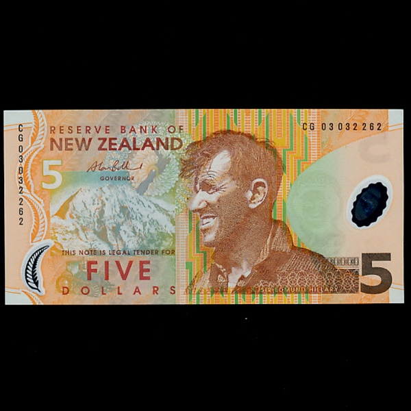 NEW ZEALAND--P185d-SIR EDMUND HILLARY(յ -)-POLYMER PLASTIC PAPER-5 DOLLARS-2006