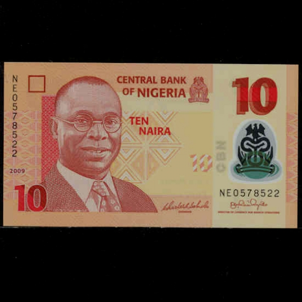 NIGERIA--P33d-ALVAN IKOKU(˹ -)-POLYMER PLASTIC PAPER-10 NAIRA-2009