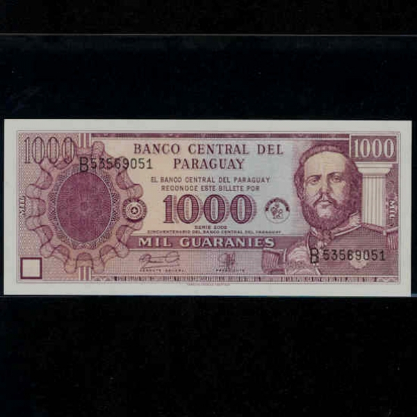 PARAGUAY-Ķ-P214b-JMARISCAL FRANCISCO SOLANO LOPEZ()-1.000 GUARANIES-2002