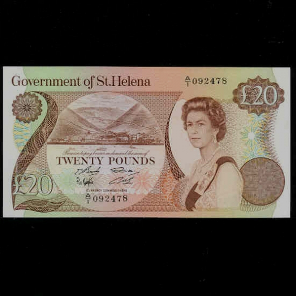 SAINT HELENA-Ʈ ﷹ-P10-QUEEN ELIZABETH 2.HARBOR-20 POUNDS-1986